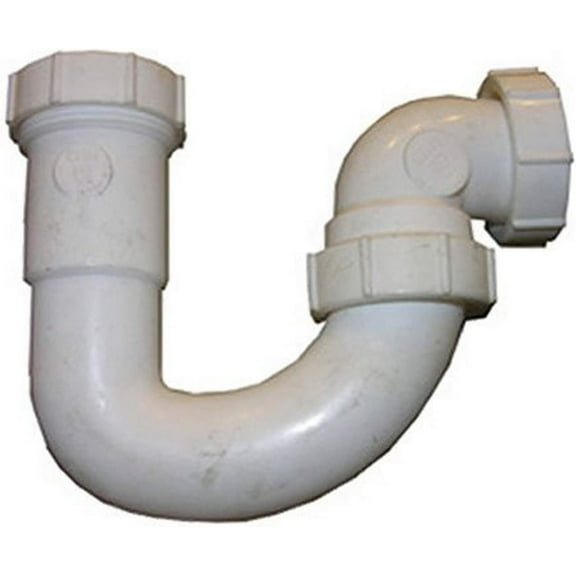 LASCO 03-4229 White Plastic Tubular PVC LA Trap Slip Joint 1-1/2-Inch by 1-1/4-Inch Glues to 1-1/2-Inch Schedule 40 PVC