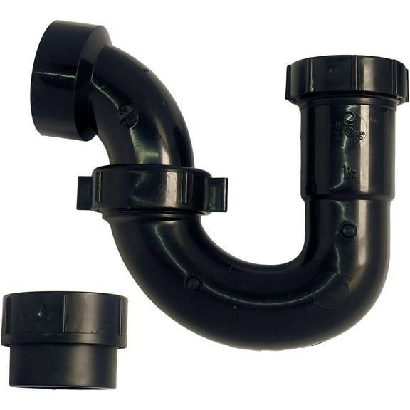 Lasco Fittings Plastic Repair Trap - Black - 1-1/2 In. or 1-1/4 In. x DWV Hub x FPT