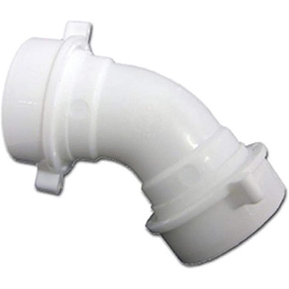 Lasco Fittings Plastic Slip Joint Elbow - 45 Degree, 1-1/2 In, White, With Nuts, Washers