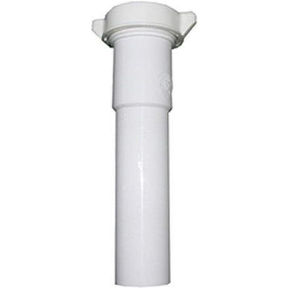 Lasco Fittings Plastic Tubular Slip Joint Extension - Nut and Washer - 1-1/2 In x 8 In, White