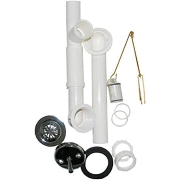 Lasco Fittings LASCO 03-4957 Bathtub Trip Waste and Overflow Assembly with 11/2-Inch PVC Tubular, Chrome Plated Residential Use, Standard Application