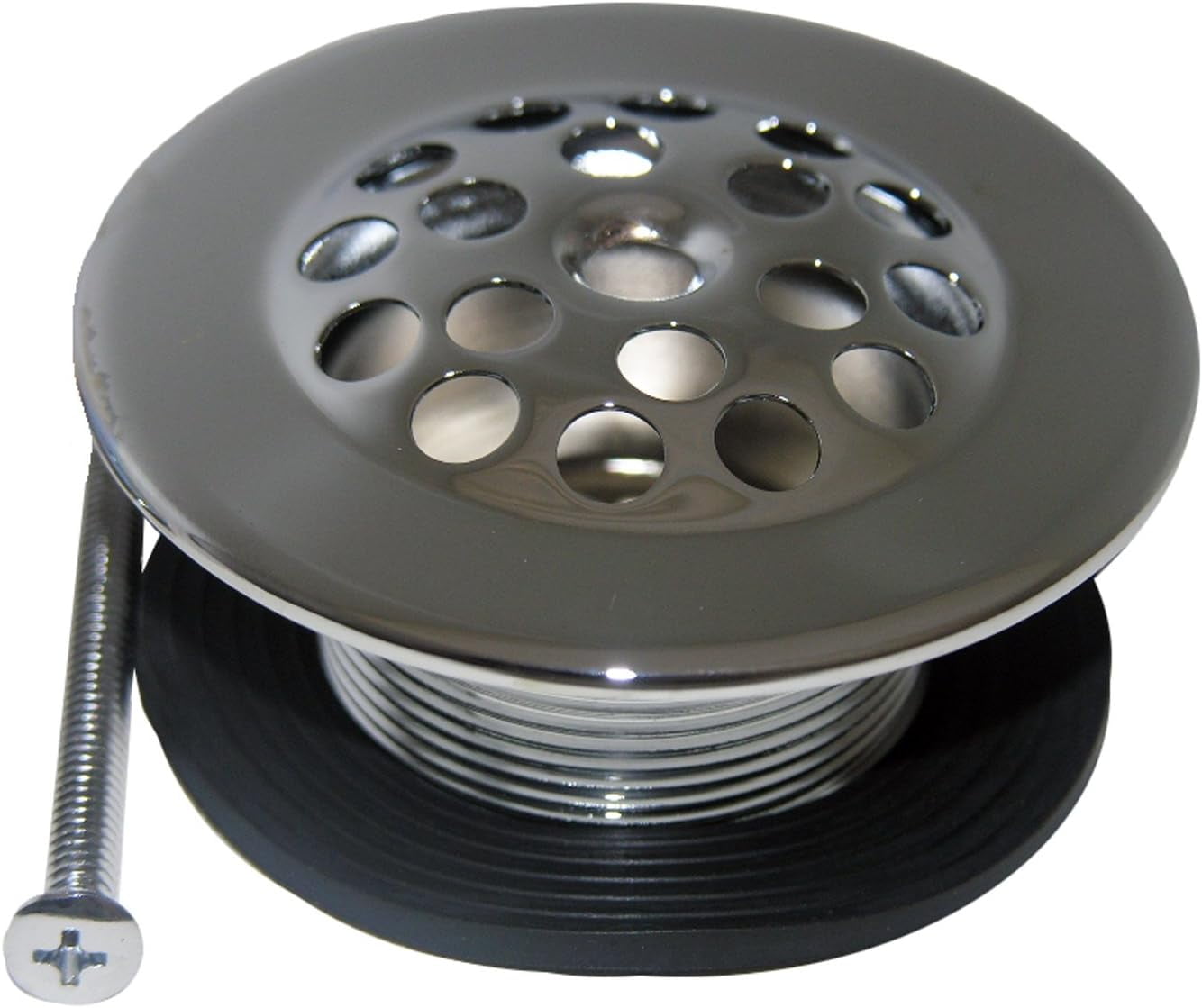 LASCO 035003 Bathtub Drain Shoe Strainer 1 1/4 Inch Chrome Plated