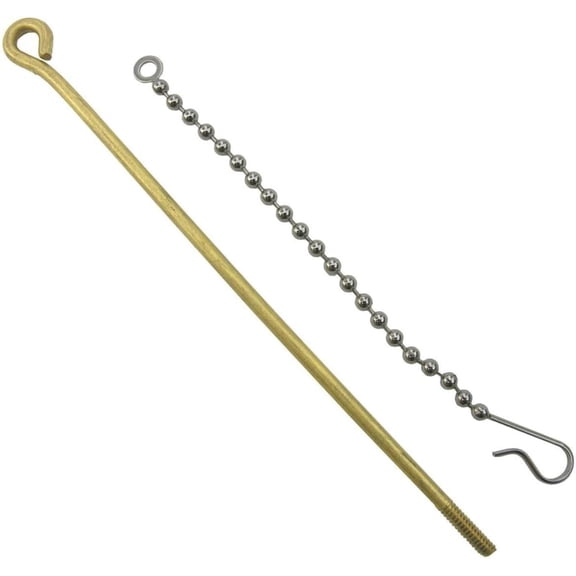 LASCO 04-3527 Toilet Tank Ball Lift Wire Brass with Chain and Ring
