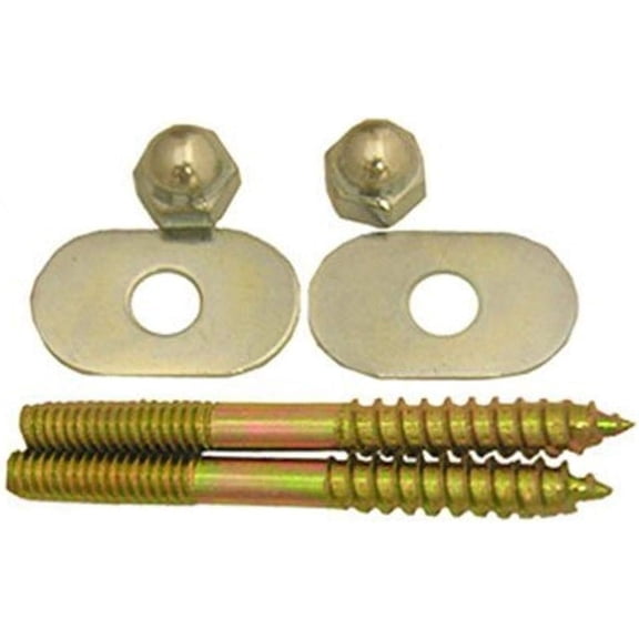 Lasco Fittings Toilet Screws - Brass Plated, With Nuts and Washers - 1 Pack, 1/4" x 2-1/2"