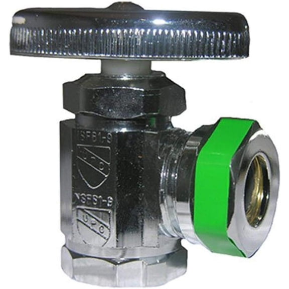 LASCO 06-7025 Angle Stop Valve, Standard Duty, 1/2-Inch Female Iron Pipe Inlet X 7/16-1/2-Inch Slip Joint Oulet, Chrome