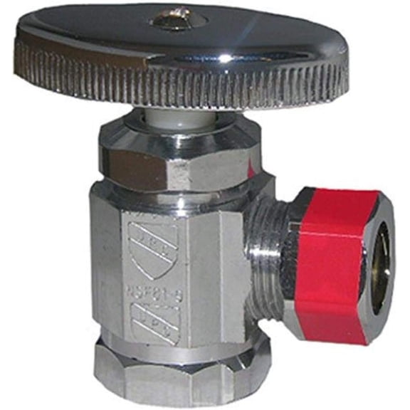 LASCO 06-7207 Angle Stop Valve, Standard Duty, 1/2-Inch Female Iron Pipe Inlet X 1/2-Inch Compression Outlet, Chrome