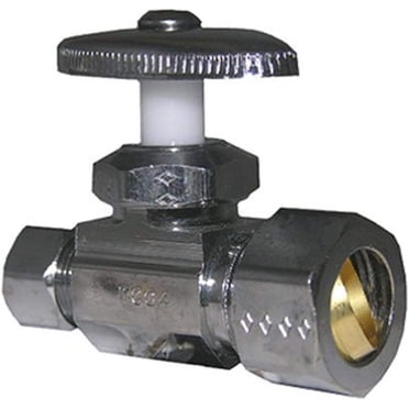 LASCO 06-7271 Angle Stop Valve - 1/2" Female Pipe X 1/4" Compression, Chrome