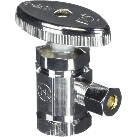 Lasco Fittings Angle Stop Valve Standard Duty - 1/2" Fip Inlet X 1/4" Compression Outlet, Silver