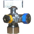 thumbnail image 1 of Lasco Fittings Quarter Turn 3-Way Stop Valve - Brass, Silver - 3/8 x 1/4 Inch Compression, 1 of 1