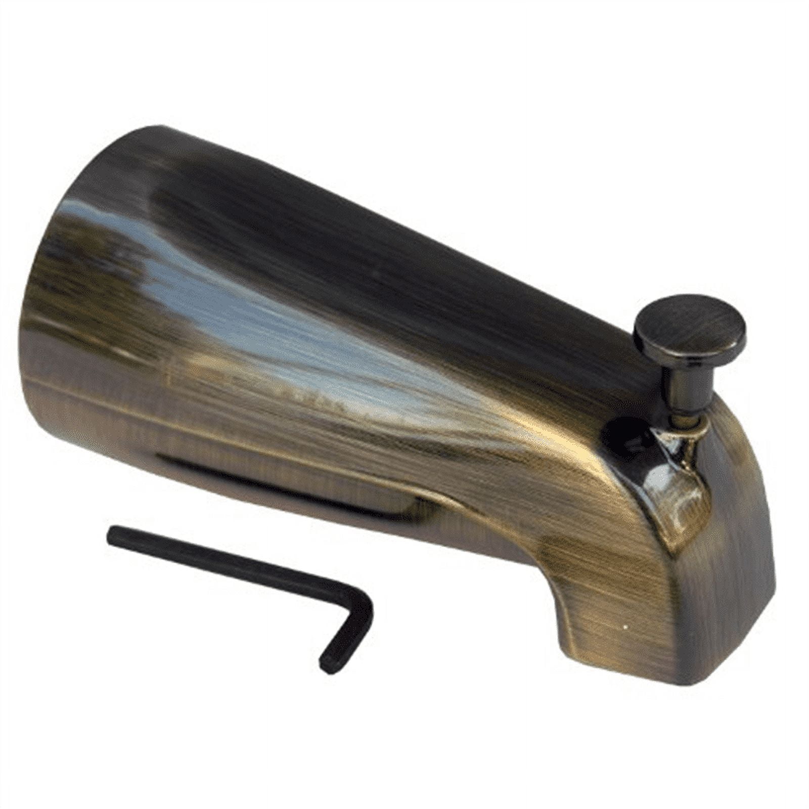 LASCO 081015 Bathtub Spout with Front Lift Diverter, Antique Brass