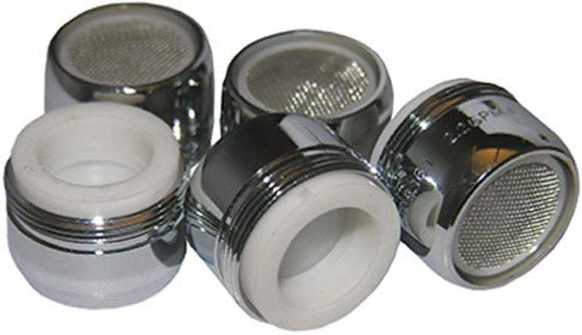 Chrome-Plated Dual Thread Water-Saving Faucet Aerators, 5-Pack