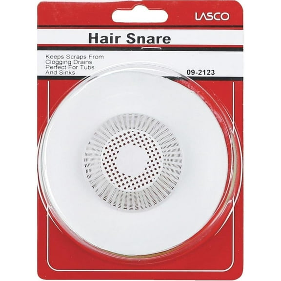 Lasco Fittings Hair Snare Tub Drain Strainer - Hair Trap - White