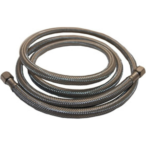 LASCO 10-0954 10-Foot Ice Maker Water Supply Line, Braided Stainless Steel, X 1/4-Inch Female Compression, 5-Pack, Silver, 5 Count