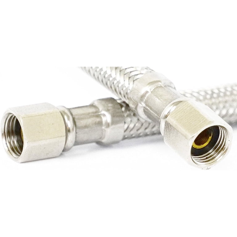 10ft Stainless Steel Refrigerator Water Line - 1/4" Compression Fittings For Ice Maker & Water Dispenser