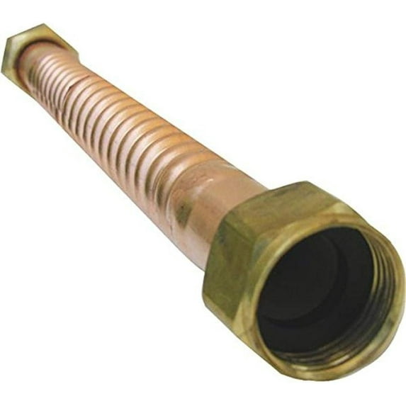 Lasco Fittings Water Heater Connector Corrugated Copper - Brass Nuts - 18"