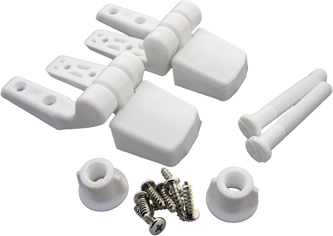 LASCO 141039 White Plastic Toilet Seat Hinge with Bolts & Nuts, Top