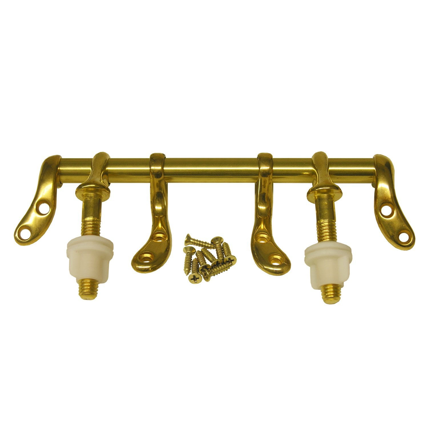 LASCO 141053 Toilet Seat Hinge Polished Brass Metal with Bolts and