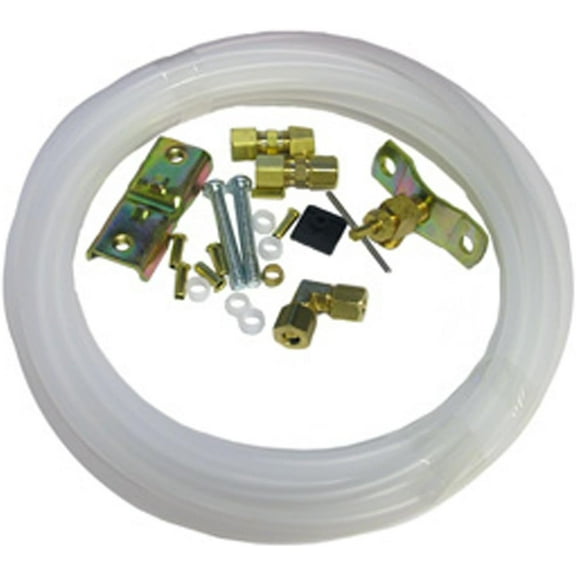 Lasco Fittings Poly Tubing Ice Maker Installation Kit - 1/4" x 25' With Saddle Valve Home & Garage Storage, Stackable Design