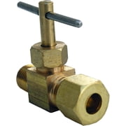 LASCO 17-1311 1/4-Inch Compression by 1/4-Inch Male Pipe Thread Straight Brass Needle Valve