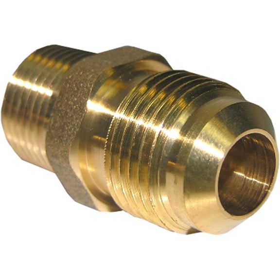 Lasco Fittings Brass Adapter 17-4847 - 1/2 In Flare x 3/8 In Male Pipe Thread - Gold