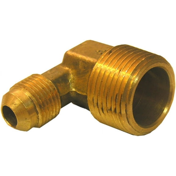 Lasco Fittings Brass 90-Degree Ell Elbow - 3/8" Flare x 1/2" Male Pipe - Gold