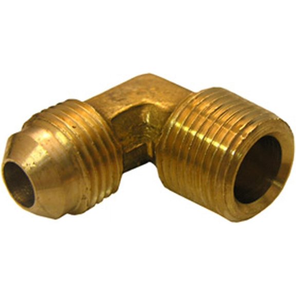 Lasco Fittings Brass 90-Degree Ell Elbow - 1/2" Flare x 1/2" Male Pipe Thread - Gold