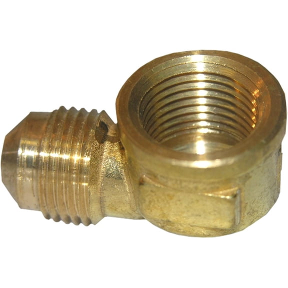 Lasco Fittings Brass 90-Degree Ell/Elbow - 3/8" Flare x 3/8" Female Pipe Thread - Gold