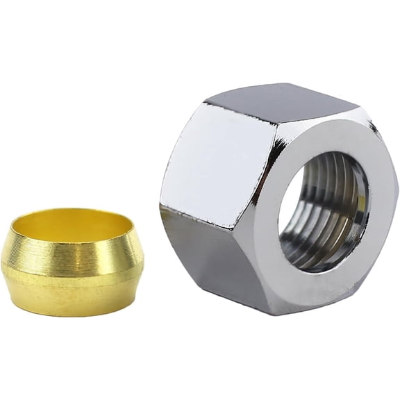 LASCO 17-6135 3/8-Inch Compression Chrome Plated Brass Nut and Sleeve