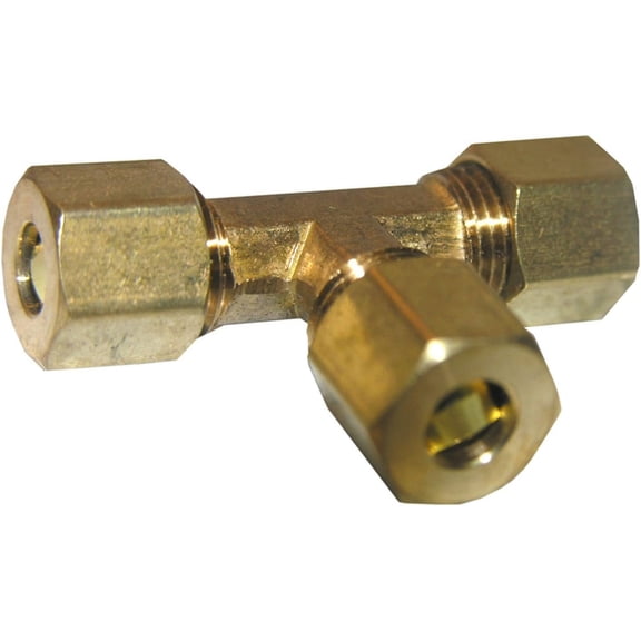 LASCO 17-6429 3/8-Inch Compression by 3/8-Inch Compression by 1/4-Inch Compression Brass Tee