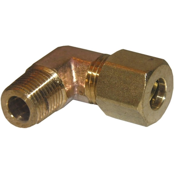 LASCO 17-6909 1/4-Inch Compression by 1/8-Inch Male Pipe Thread Brass 90-Degree Ell/Elbow