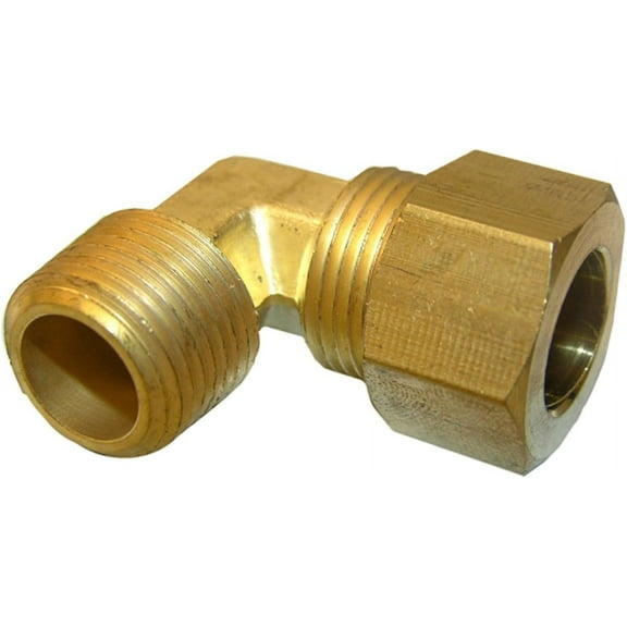 LASCO 17-6947 1/2-Inch Compression by 3/8-Inch Male Pipe Thread Brass 90-Degree Ell/Elbow