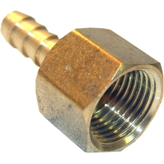 Lasco Fittings Brass Pipe to Hose Adapter - 1/8" Female NPT x 5/16" Barb, Gold