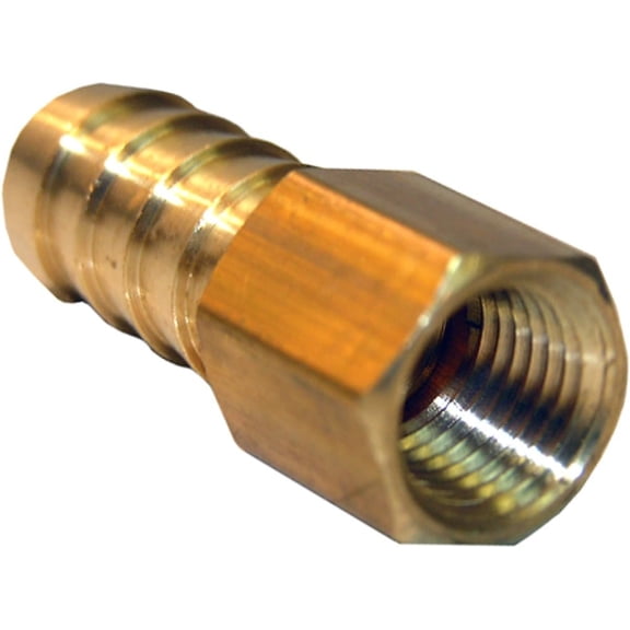 Lasco Fittings Brass Hose Barb Adapter 17-7617 - 1/4" Female Pipe x 1/2" Barb - Gold