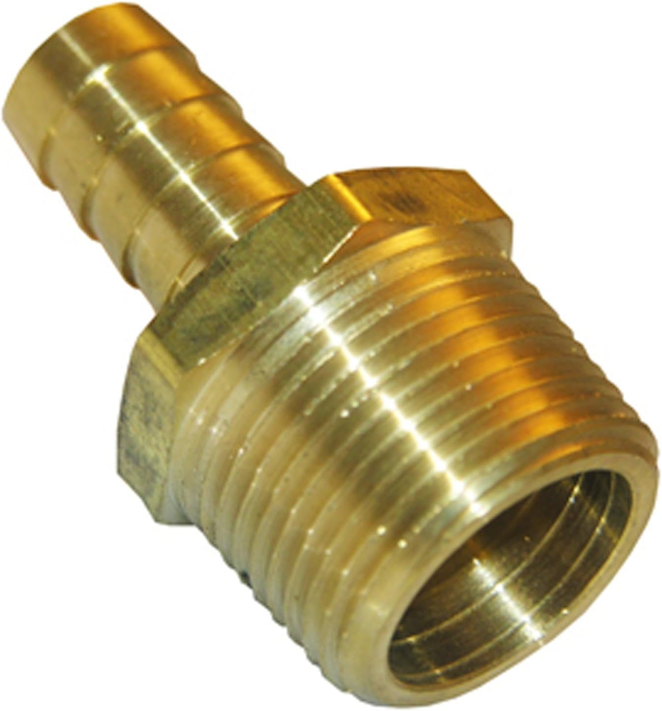 Lasco Fittings Hose Barb Brass Adapter - 3/4 In Male Pipe Thread x 3/8 ...