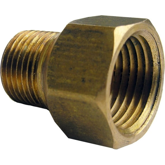 Lasco Fittings Brass Coupling - 1/2 In. Female Pipe Thread x 3/8 In. Male Pipe Thread - Gold