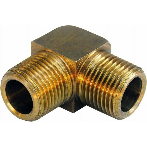 Lasco Fittings Brass 90-Degree Elbow Pipe Fitting - 3/8 Inch Male Thread - Gold