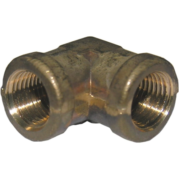 Lasco Fittings Brass 90-Degree Elbow - 1/8 Inch Female Pipe Thread - Gold