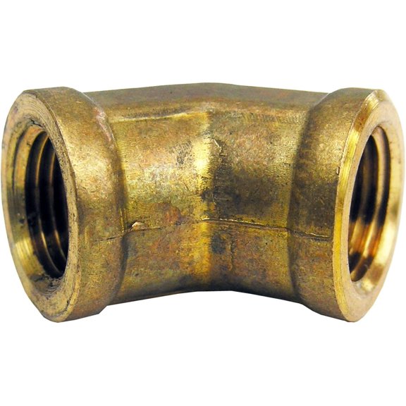 Lasco Fittings Brass 45-Degree Elbow Female Pipe Thread - 1/8 Inch, Gold