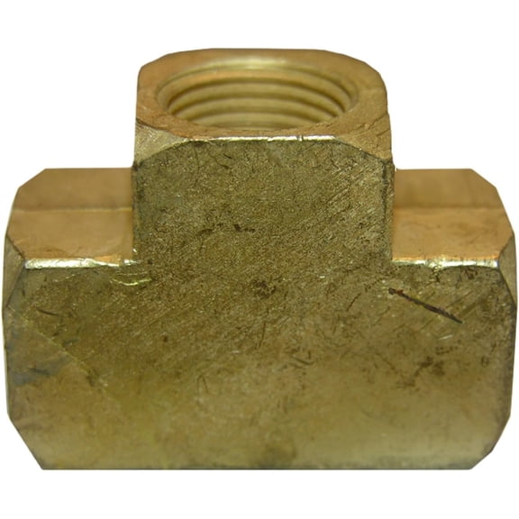 Lasco Fittings Brass Pipe Tee - 3/4 Inch Female Thread - Gold