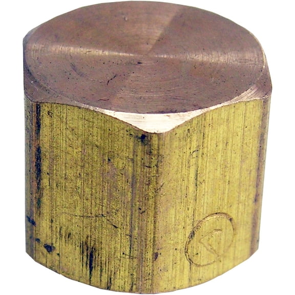 Lasco Fittings Brass Pipe Cap 17-9145 - 1/4 Inch Female Thread - Gold