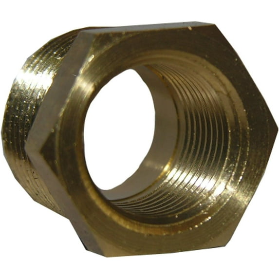 LASCO 17-9251 1/2-Inch Male Pipe Thread by 3/8-Inch Female Pipe Thread Brass Hex Bushing