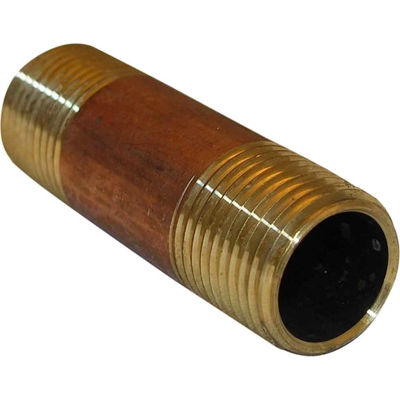 LASCO 17-9447 1/2-Inch by 2-1/2-Inch Red Brass Pipe Nipple