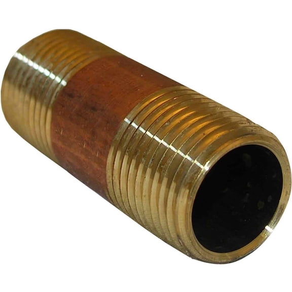 Lasco Fittings Brass Pipe Nipple - Red Brass - 1/2" x 3"