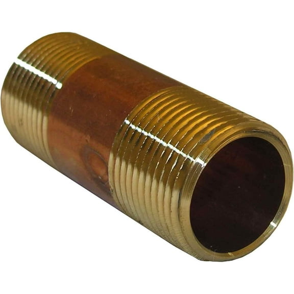 Lasco Fittings Red Brass Pipe Nipple - 3/4" x 2-1/2" Red