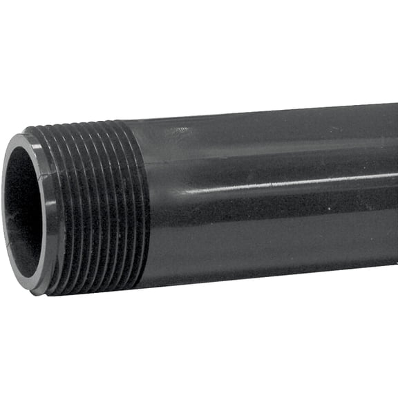 Genova P-114-6 Pipe Nipple, 1-1/4 in, MIP x MIP, PVC, Gray, SCH 80 Schedule, 6 in L