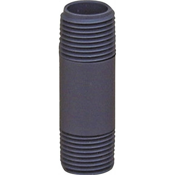 LASCO 215080BC Pipe Nipple, 1-1/2 in, Threaded, PVC, SCH 80 Schedule, 8 in L