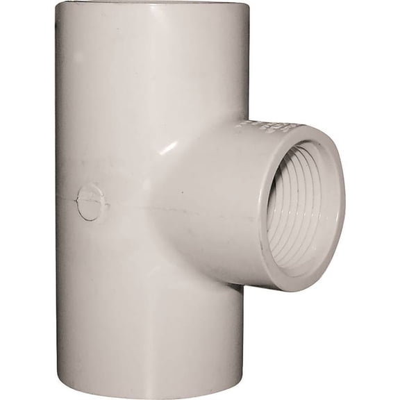 LASCO 402168BC Reducing Pipe Tee, 1-1/4 x 1 in, Slip x FIP, PVC, SCH 40 Schedule
