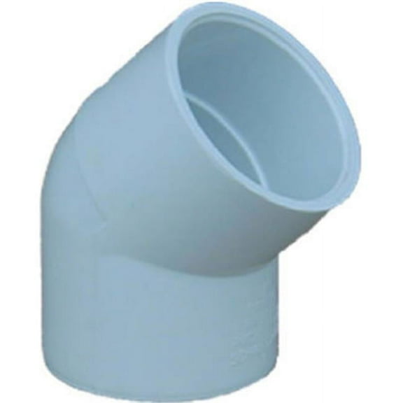 LASCO 417007BC Pipe Elbow, 3/4 in, Slip, 45 deg Angle, PVC, White, SCH 40 Schedule