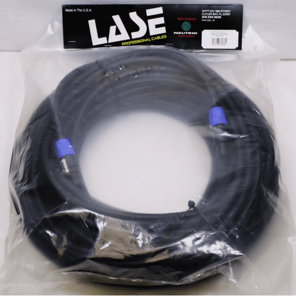 LASE 100 Ft SpeakOn Speaker Cable w/ NEUTRIK NL4FC 12ga 4 Conductor Pure Copper