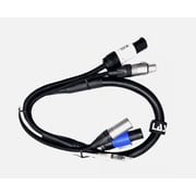 LASE 3 Ft TRIAMESE Power Audio & Data Combo Cable for Line Array Powered Speaker